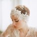 Bridal headpiece, lace and crystal headband - Oversized rhinestone and lace headpiece - Style 247 - Made to Order