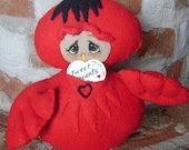 Stuffed Animal Red Bird Heart Plush Tweet-Heart Pillow