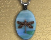Fused Glass Pendant - Dragonfly - FG1