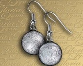 Dichroic Fused Glass Earrings - Silver - ER448