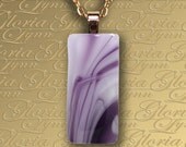 Fused Glass Pendant Jewelry - Purple Iris - Z162