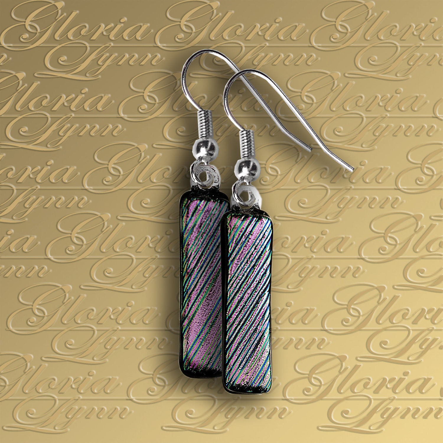 Dichroic Fused Glass Earrings - Lavender Splendor - ER361