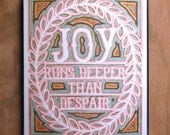 Joy Runs Deeper Than Despair - Print of original hand-cut paper art