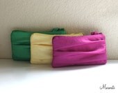 Pleated Clutch- Bridesmaids Gift-Custom Colors Silver Gold Purple Silver Yellow Green and More