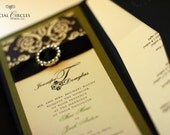 Custom Damask Pocketfolds and Bling