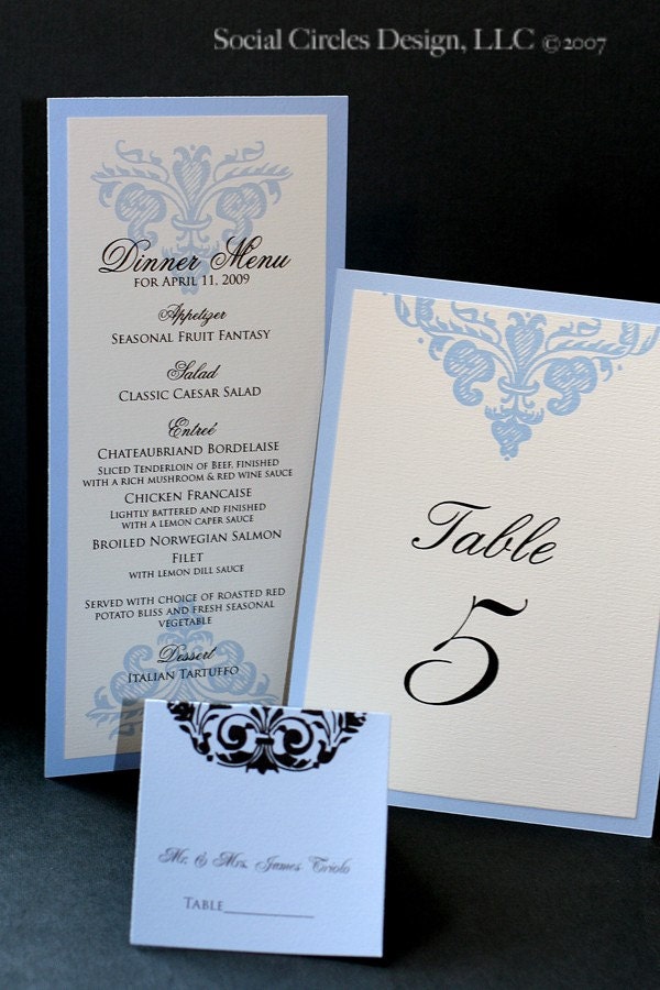 Wedgewood blue wedding sationery pieces