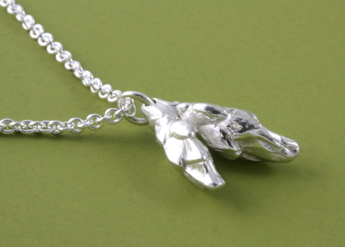 Sterling Silver Lilac Bud Pendant - Silver Twig Necklace - Natural Twig Casting Necklace - Organic Jewelry - Made to Order