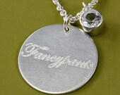 ON SALE - 50% OFF - Sterling Silver Charm Necklace - Fancypants Pendant - White Topaz Drop - Bezel Set Topaz - Ready to Ship