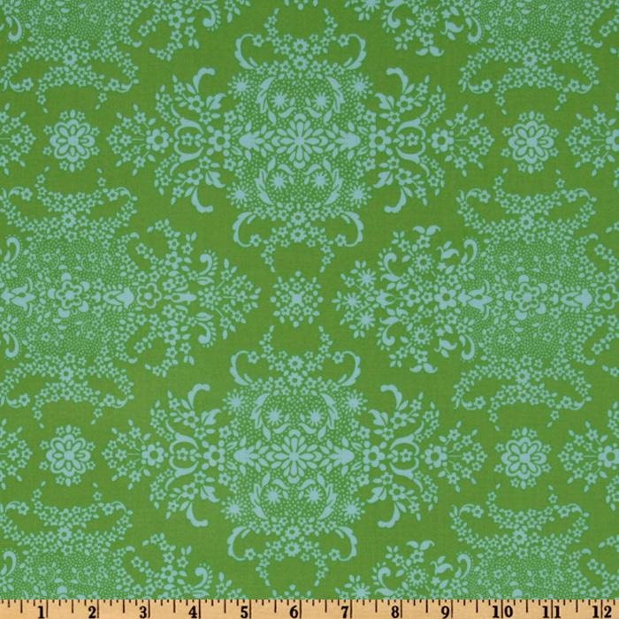 Organic Crib Sheet - Damask Crib Sheet - Green & Turquoise - ORGANIC - Fitted