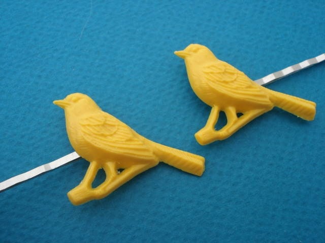 Yellow Canary Hair Pins