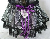 Black/Silver Hearts-Lace Garter-One of a KInd