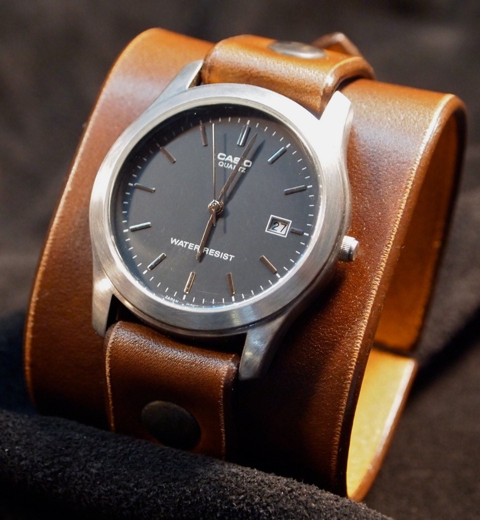 Nathan Drake Leather cuff watch Handmade in NYC