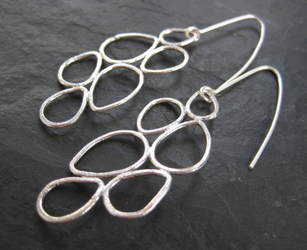 Silver Cellular Earrings