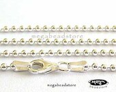 30 in. 2.2mm Italian Bead Chain 925 Sterling Silver Ball Chain Necklace FC5