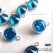 September Birthstone Charm 925 Sterling Silver Sapphire CZ Drop F317 - 2 pcs