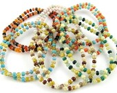 Sizzling Southwestern Style Stretchy Seed Bead Bracelets ... a whole whopping DOZEN of em Size S 6 1/2 Inches