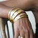Hand Etched Gold Plated Brass and Copper Bangles - Set of 3