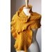 Rococo Knit Shawl - Merino Wool and Cotton Wrap - Wedding Shawl / Wrap / Bolero / Shrug - Mustard Yellow