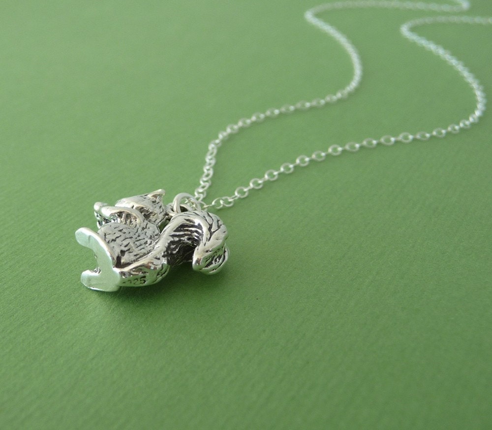 sterling silver squirrel necklace
