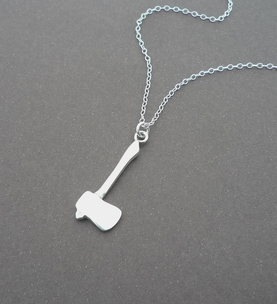 sterling silver axe necklace