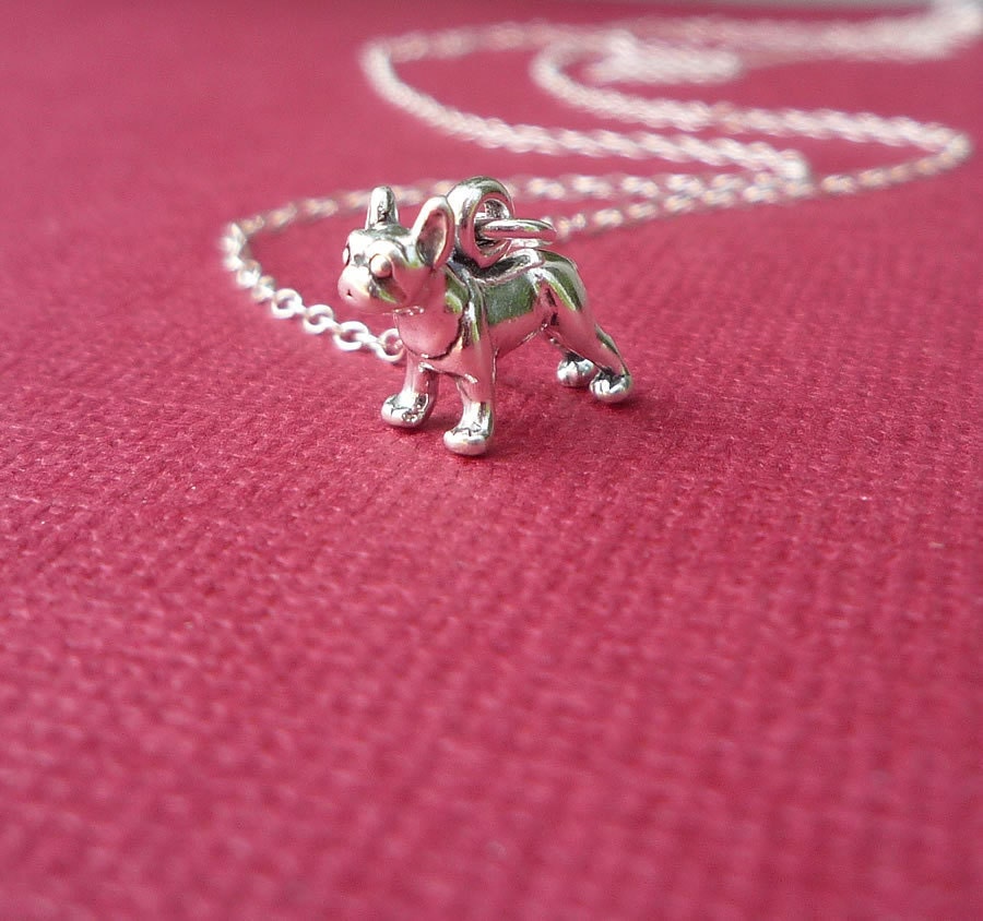 bitty boston terrier necklace sterling silver gift for her french bulldog