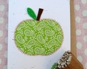 Eco friendly paisley apple card - blank