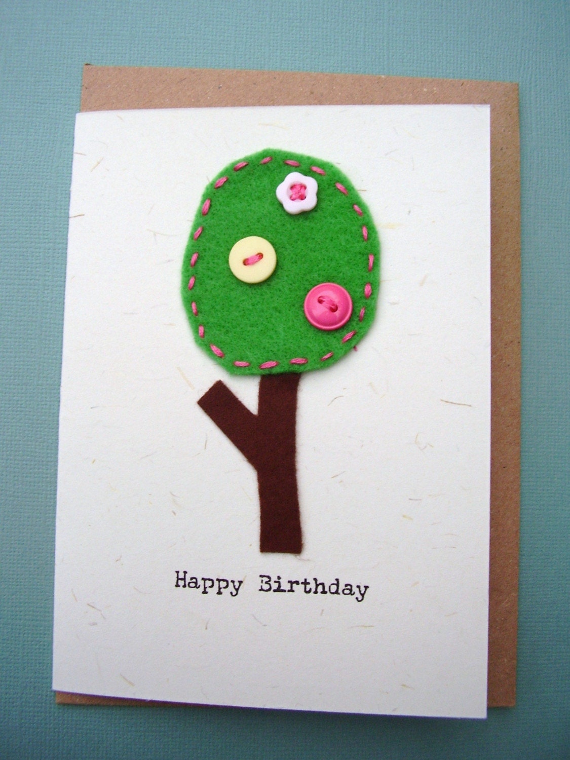 Eco friendly tree card - blank inside - happy birthday