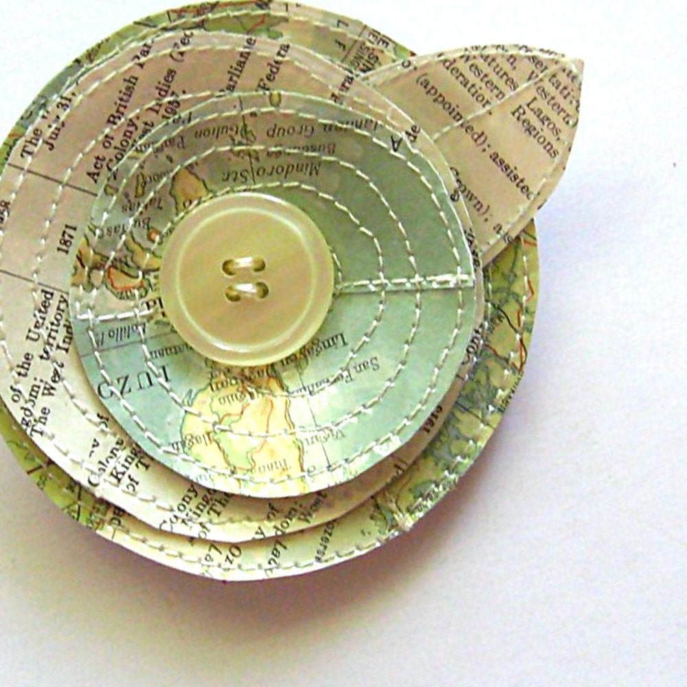 Vintage Paper and Vinyl Posie Pin