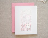 Happy Happy Letterpress card