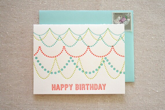 Birthday Garland Letterpress card