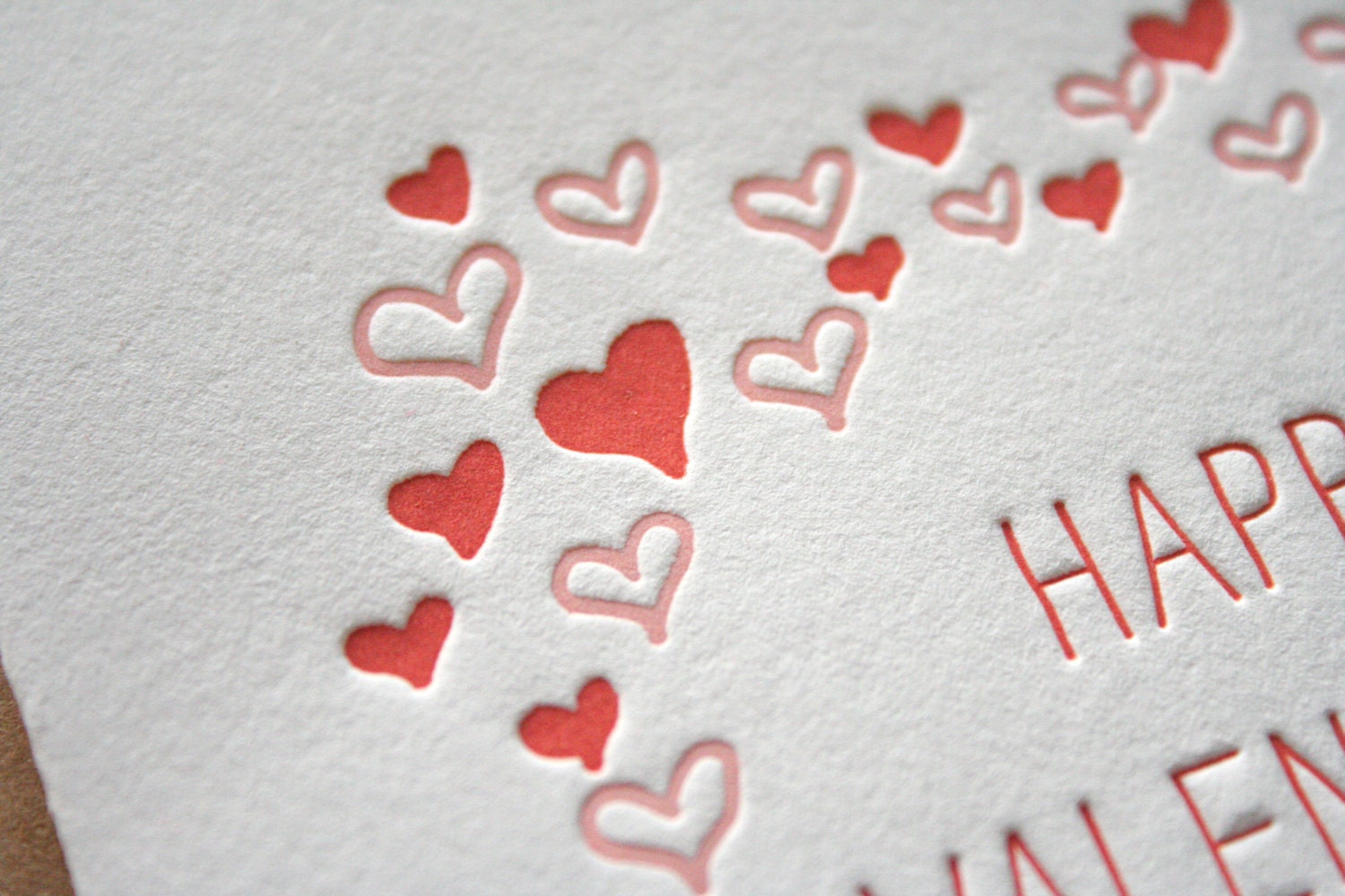 Happy Valentines Letterpress Card