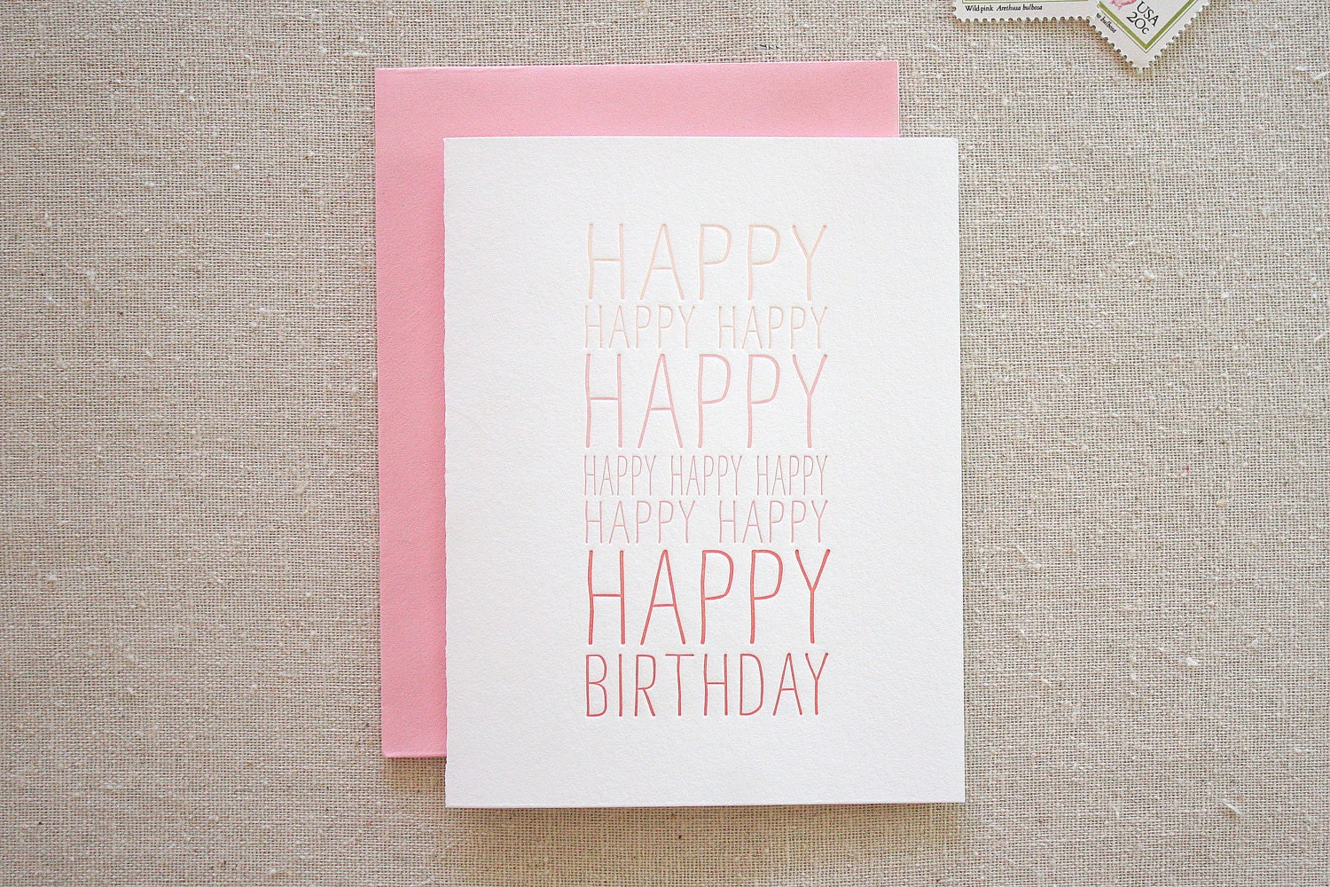 Happy Happy Letterpress card
