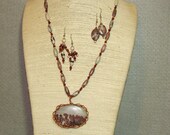 Jasper and Garnet necklace and earrings set