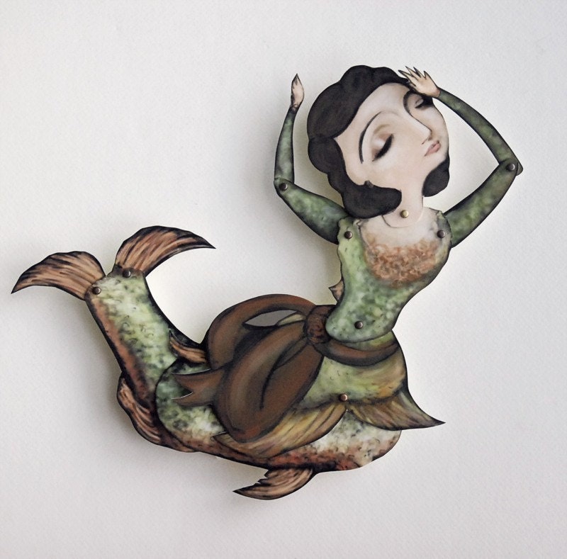 Lady Fish Paper Puppet Mermaid Doll