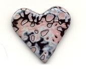 Pink and Black Speckled Heart Pin