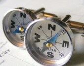 Compass cuff links - Perfect for Fathers Day Graduations and Wedding