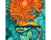 Blonde Mermaid Giclee Art Print
