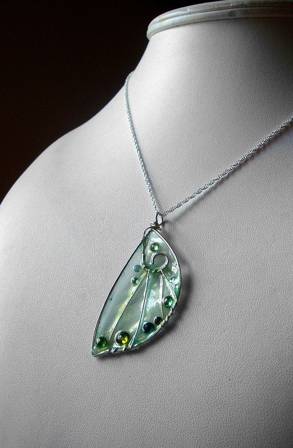 Faery Wings Necklace in Woodland Faery