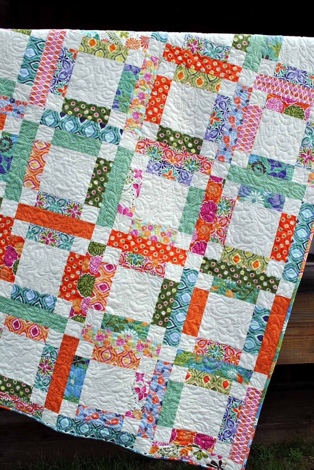 QUILT PATTERN....One Jelly Roll, EASY and Quick, Grandma Mary's Five Patch
