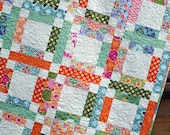 PDF Quilt PATTERN ....One Jelly Roll, Easy and Quick, Grandma Mary's Five Patch