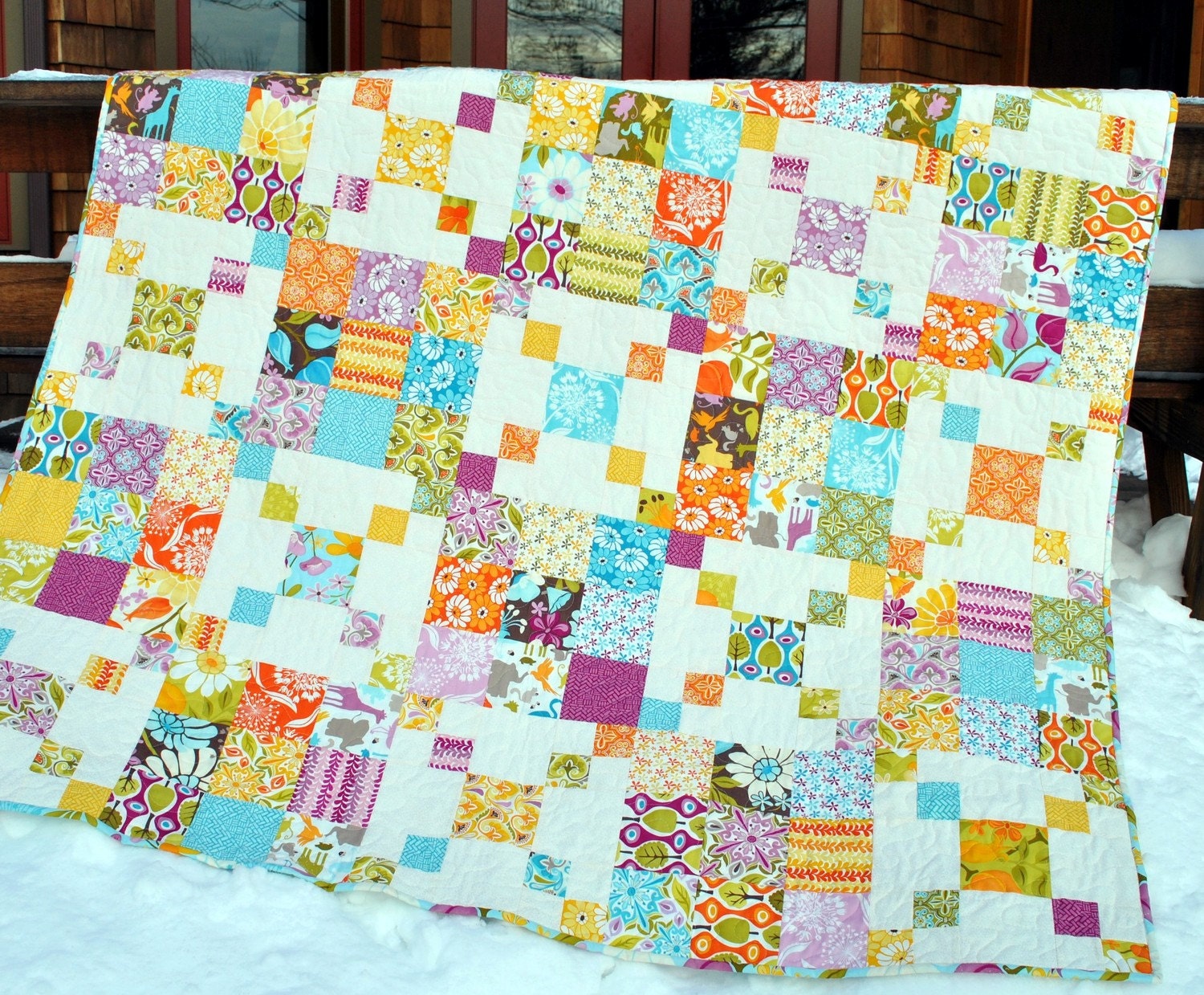 PDF QUILT PATTERN.... Quick and Easy...one Layer Cake or Fat Quarters...Rocky Road