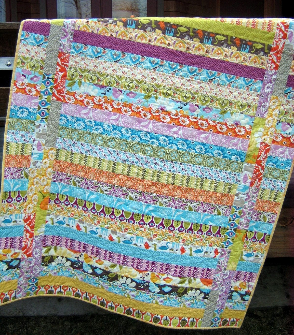 QUILT PATTERN.... Quick and Easy...one Jelly Roll, Between the Lines