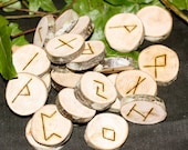 English Beech Wood Elder Futhark Rune Stones