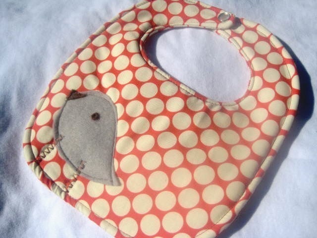 Grey Bird in the Dots Bib