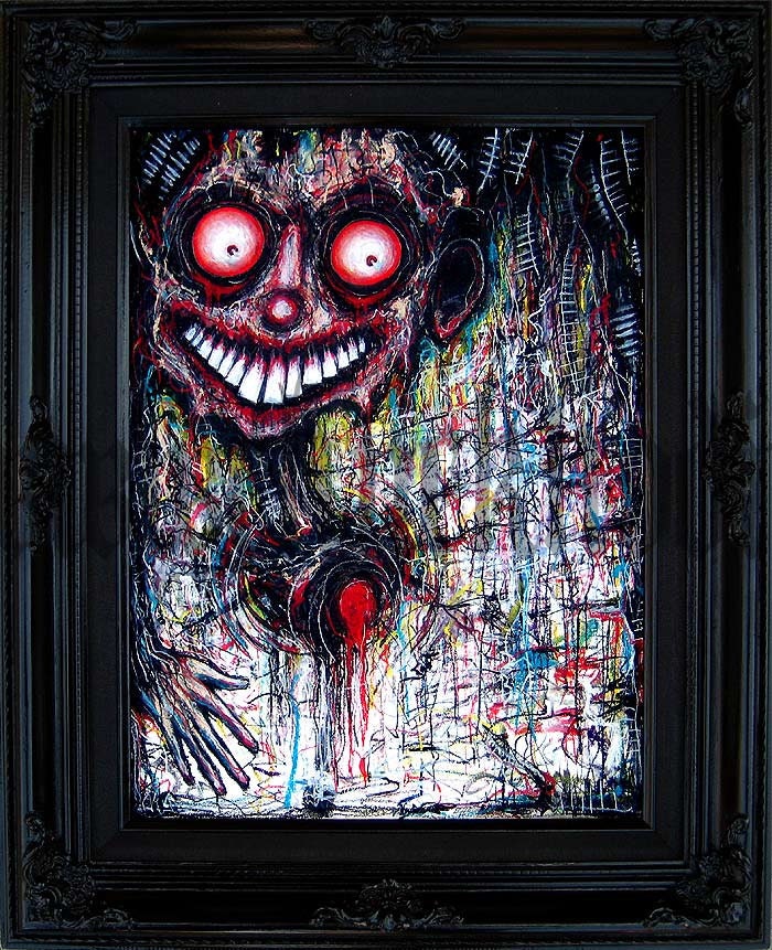 Still Drowning In My Own Bullshit - Original Drawing - Dark Art Horror Heart Blood Red Creature Monster Surreal Abstract Alien Zombie Gothic
