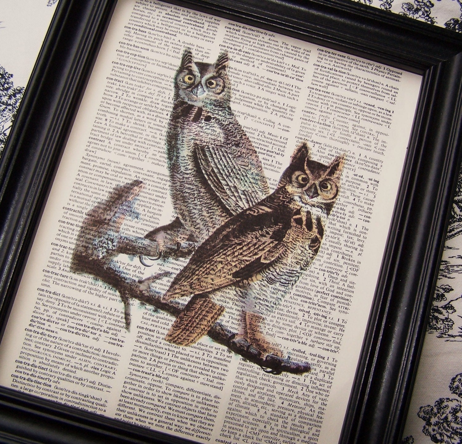 Owl Pair, Owl, Owls On Branch, Steampunk, I Feel Like Someone Is Stairing At Me 8 X 10 OWL Print On VINTAGE Book Page
