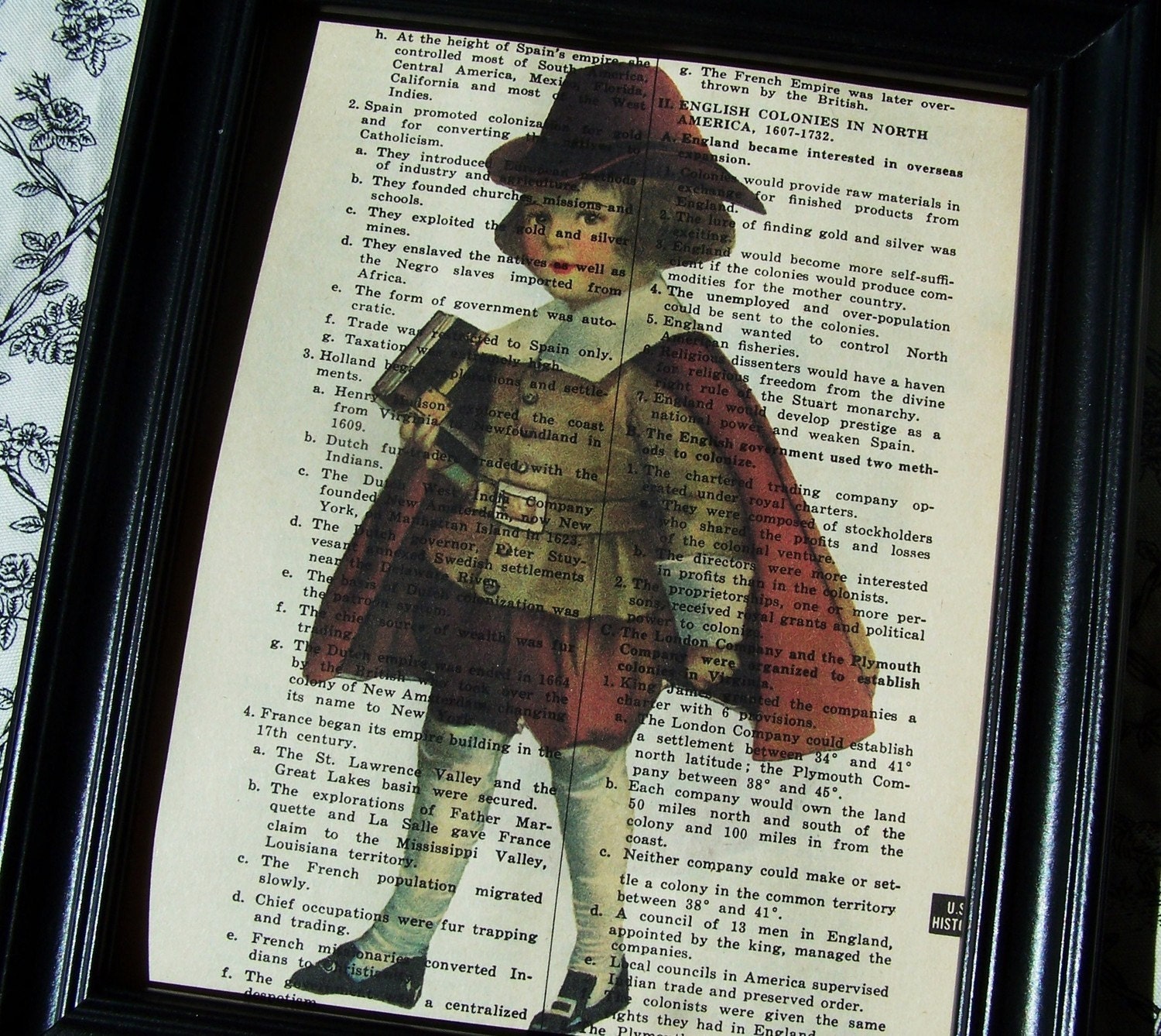 Thanksgiving, Print On Vintage Book Page Winterberry Cottages