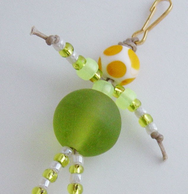 Good Luck Bead People - Green and Yellow