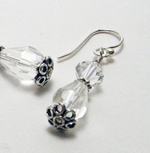 Clear Swarovski Crystal and Sterling Silver Earrings
