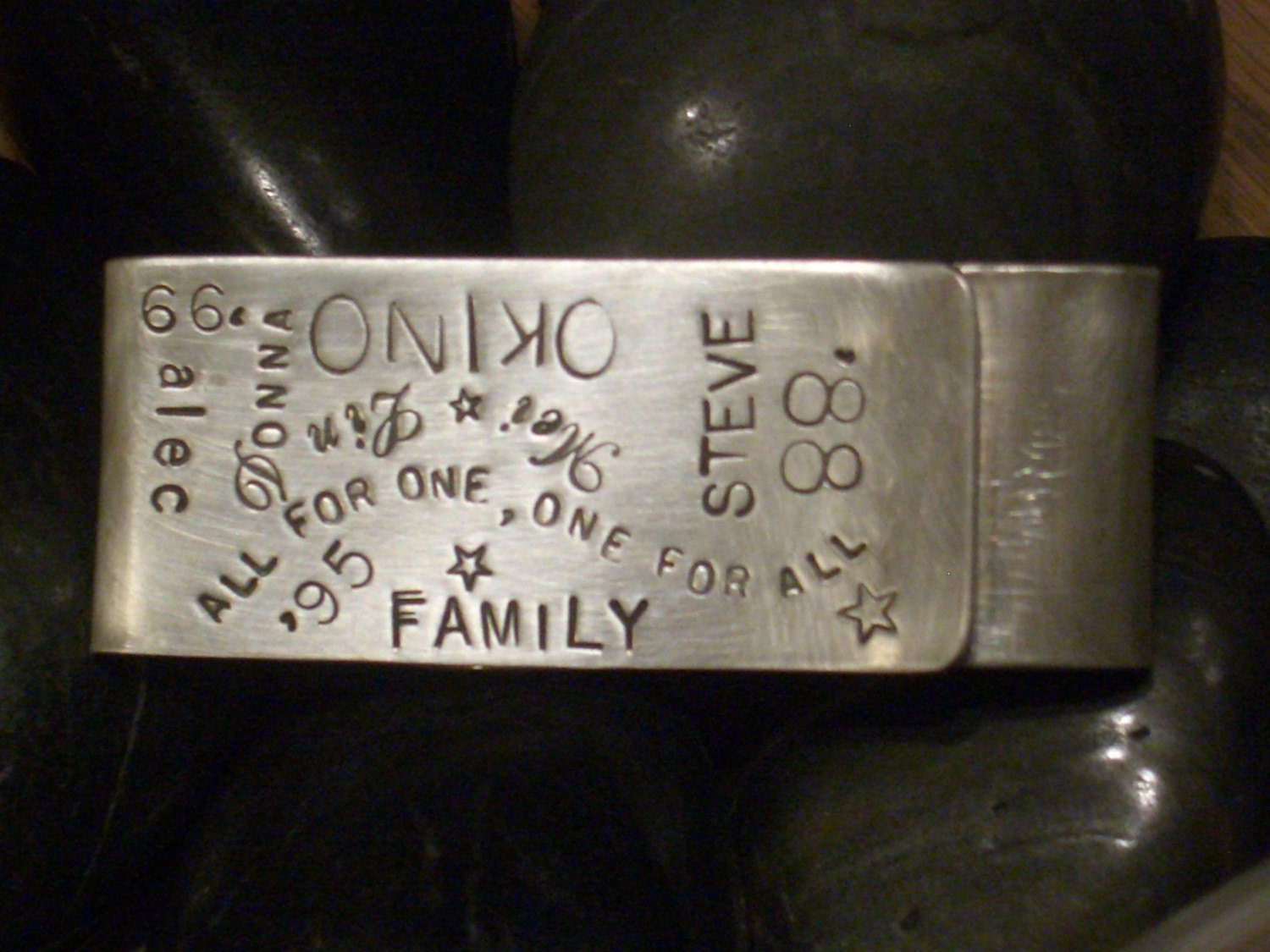 Hand Stamped Sterling Double-Sided Money Clip by donnaodesigns